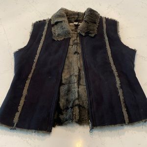 Aldo Suede and faux fur vest